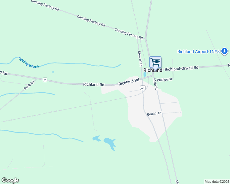 map of restaurants, bars, coffee shops, grocery stores, and more near 2685 County Route 2 in Richland