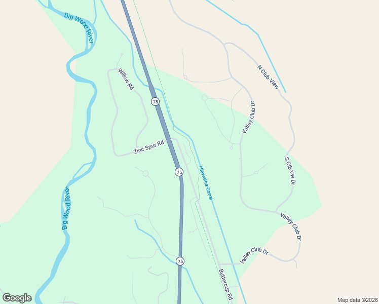 map of restaurants, bars, coffee shops, grocery stores, and more near Wood River Trails in Hailey