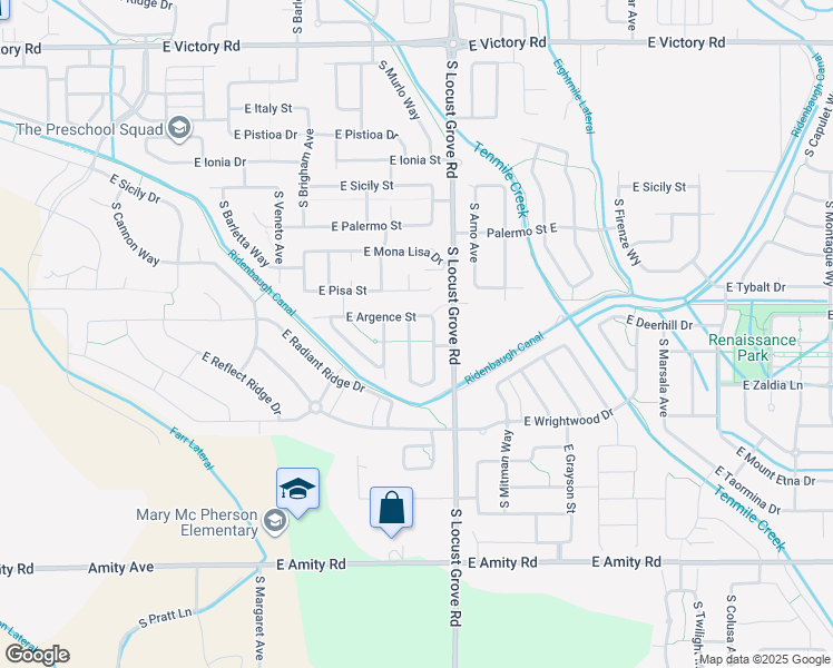 map of restaurants, bars, coffee shops, grocery stores, and more near 4090 South Leaning Tower Avenue in Meridian