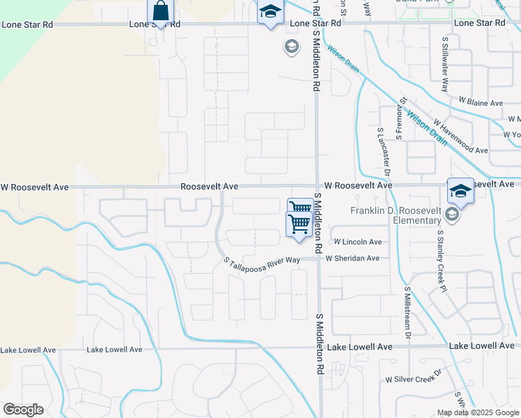 map of restaurants, bars, coffee shops, grocery stores, and more near 11243 Silver River Loop in Nampa