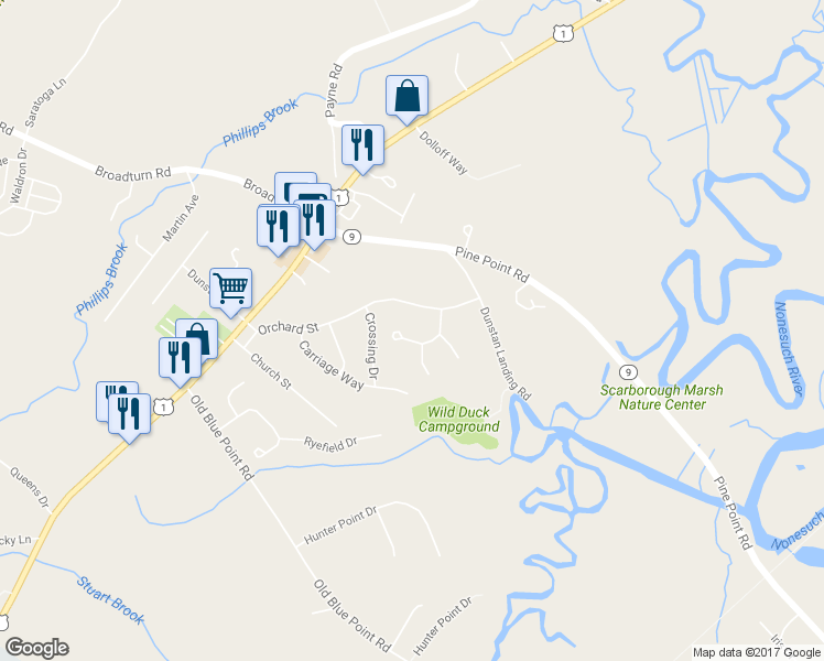 map of restaurants, bars, coffee shops, grocery stores, and more near 5 Equestrian Way in Scarborough