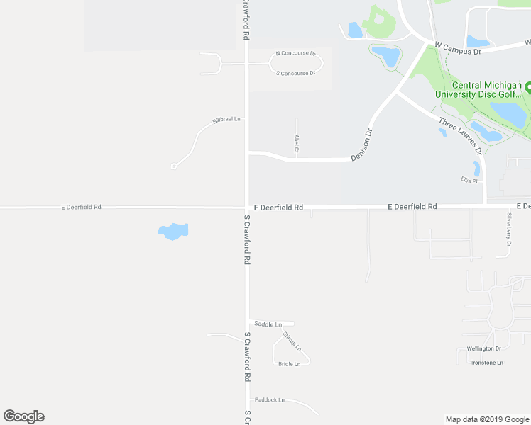 map of restaurants, bars, coffee shops, grocery stores, and more near 5175 South Crawford Road in Mount Pleasant