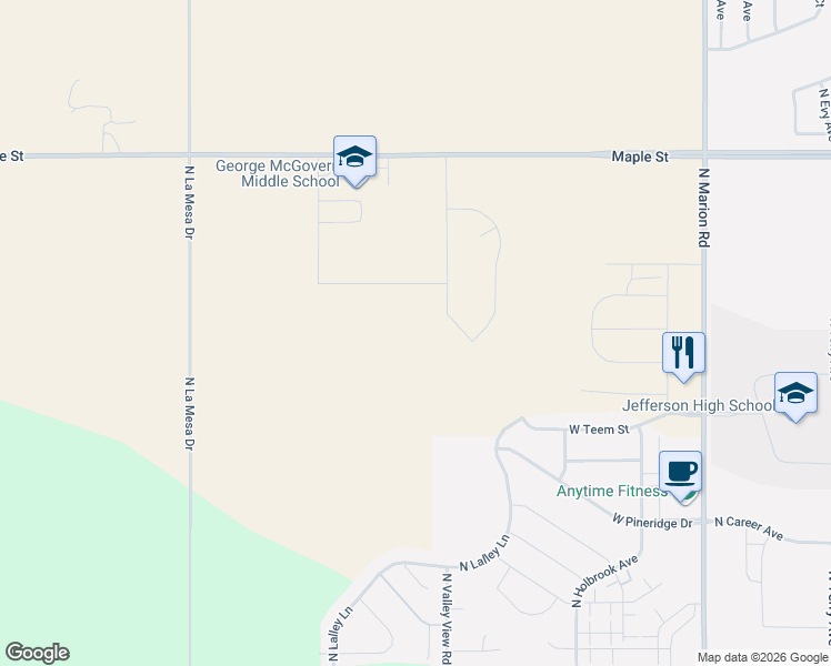 map of restaurants, bars, coffee shops, grocery stores, and more near 1626 Lalley Lane in Sioux Falls