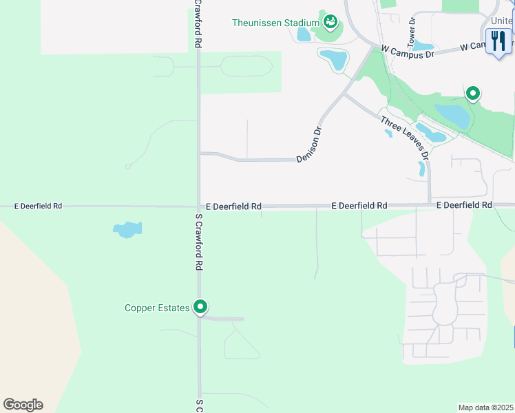map of restaurants, bars, coffee shops, grocery stores, and more near 3230 East Deerfield Road in Mount Pleasant