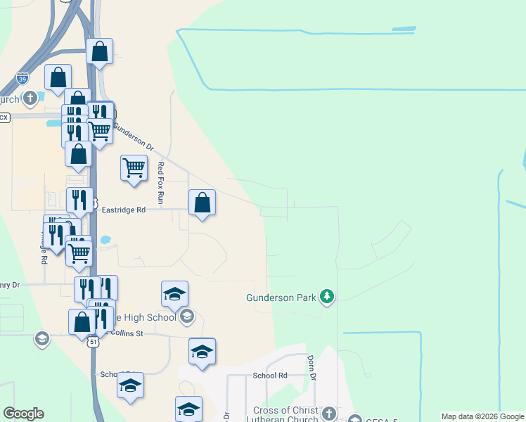 map of restaurants, bars, coffee shops, grocery stores, and more near 617 Cardinal Court in Portage