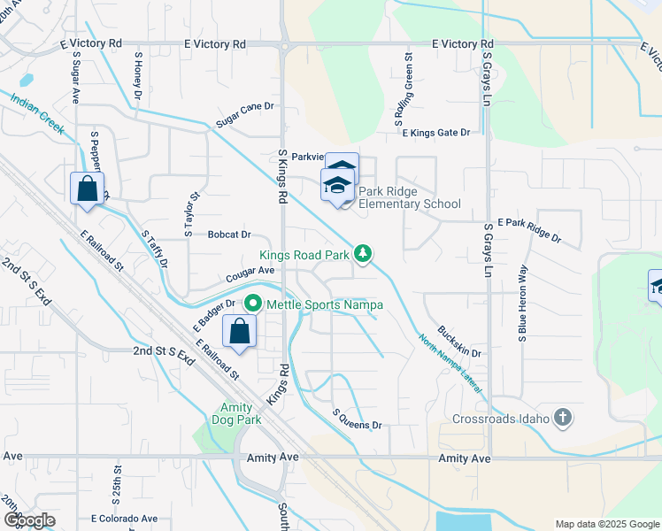 map of restaurants, bars, coffee shops, grocery stores, and more near 3221 Robinhood Loop in Nampa