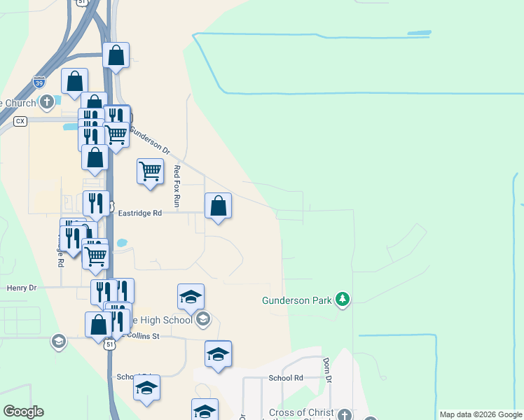map of restaurants, bars, coffee shops, grocery stores, and more near 2916 Bluebird Drive in Portage