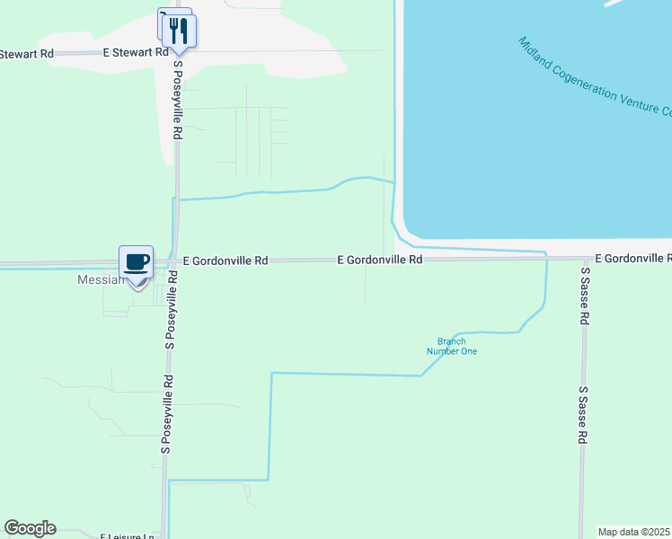 map of restaurants, bars, coffee shops, grocery stores, and more near 3029-3103 East Gordonville Road in Midland