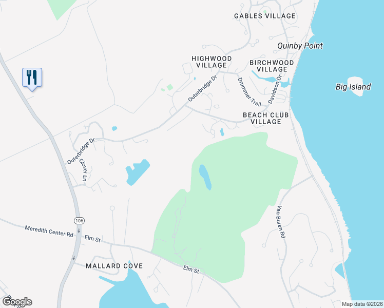 map of restaurants, bars, coffee shops, grocery stores, and more near 16 Birdie Way in Laconia