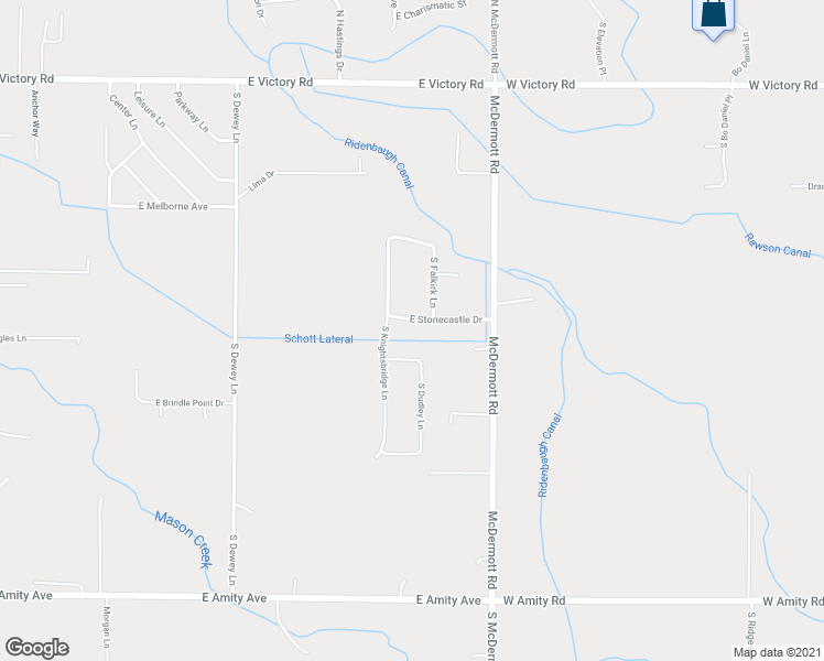 map of restaurants, bars, coffee shops, grocery stores, and more near 7703 East Stonecastle Drive in Nampa