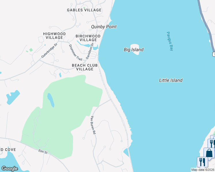 map of restaurants, bars, coffee shops, grocery stores, and more near 80 Paugus Park Road in Laconia