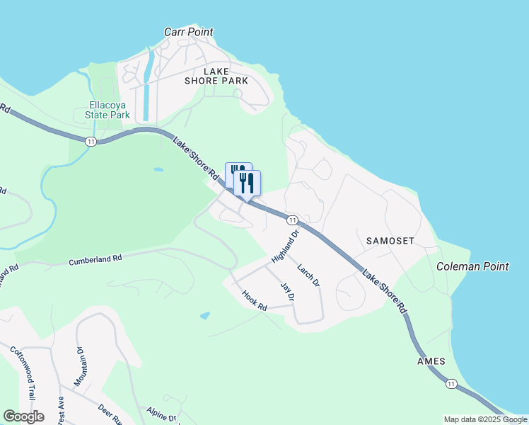 map of restaurants, bars, coffee shops, grocery stores, and more near 2679 Lake Shore Road in Gilford