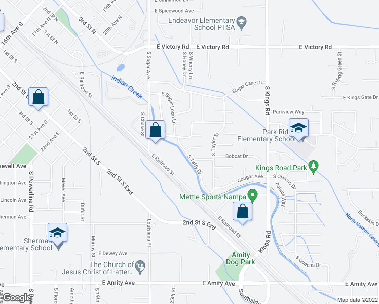 map of restaurants, bars, coffee shops, grocery stores, and more near 2507 Carmel Court in Nampa
