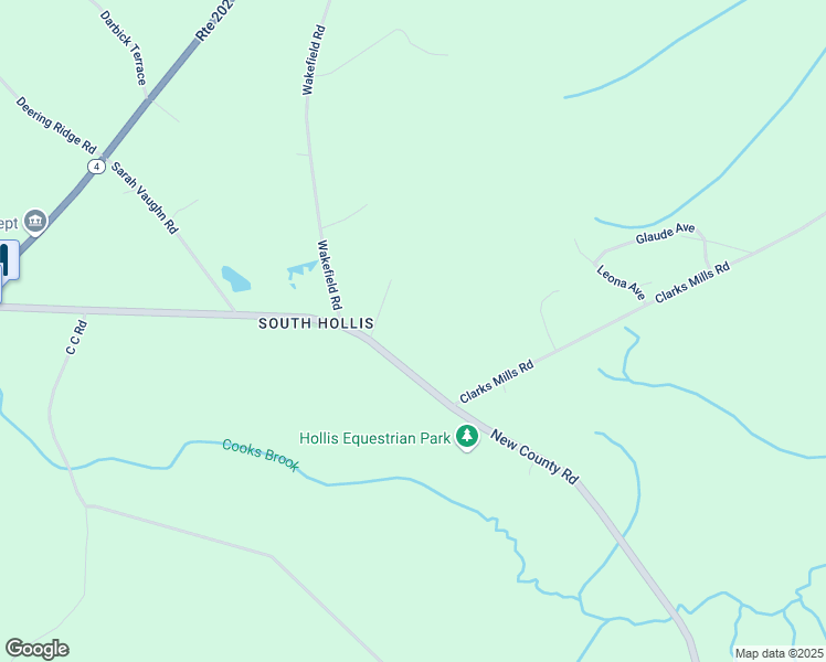 map of restaurants, bars, coffee shops, grocery stores, and more near 108 New County Road in Hollis