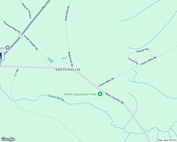 map of restaurants, bars, coffee shops, grocery stores, and more near 108 New County Road in Hollis