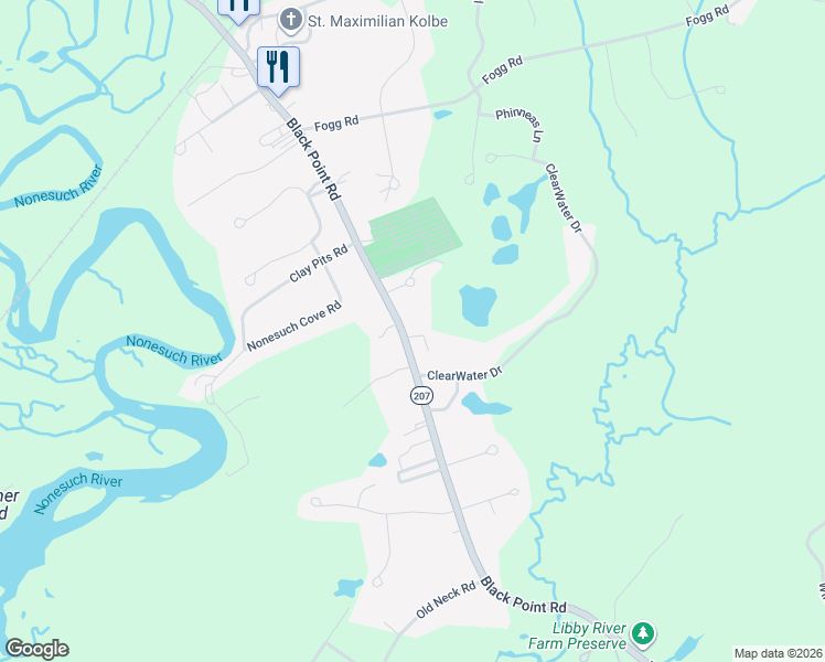 map of restaurants, bars, coffee shops, grocery stores, and more near 227 Black Point Road in Scarborough