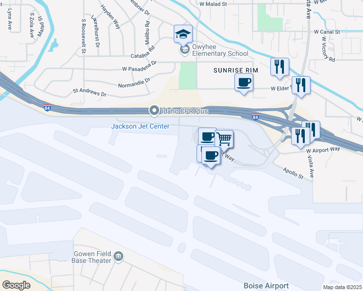 map of restaurants, bars, coffee shops, grocery stores, and more near in Boise