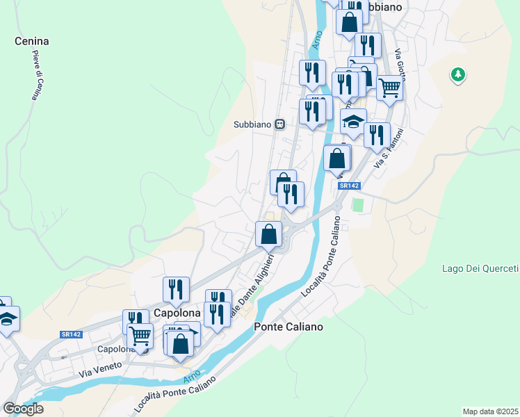 map of restaurants, bars, coffee shops, grocery stores, and more near 16/18 Via la Casella in Capolona