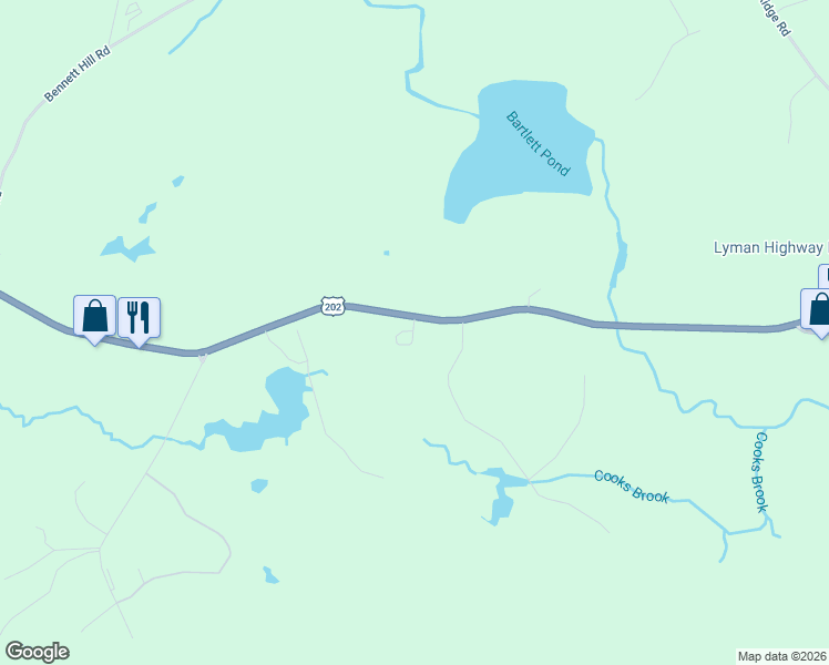 map of restaurants, bars, coffee shops, grocery stores, and more near 3 Main Street in Waterboro