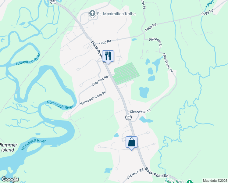 map of restaurants, bars, coffee shops, grocery stores, and more near 209 Black Point Road in Scarborough