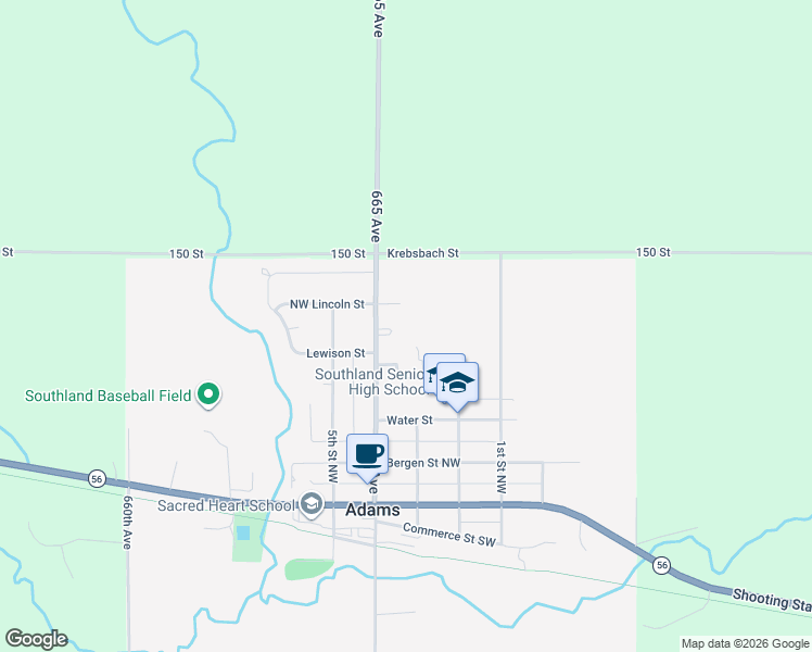 map of restaurants, bars, coffee shops, grocery stores, and more near 310 4th Street Northwest in Adams