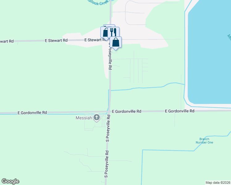 map of restaurants, bars, coffee shops, grocery stores, and more near 1441 South Poseyville Road in Midland