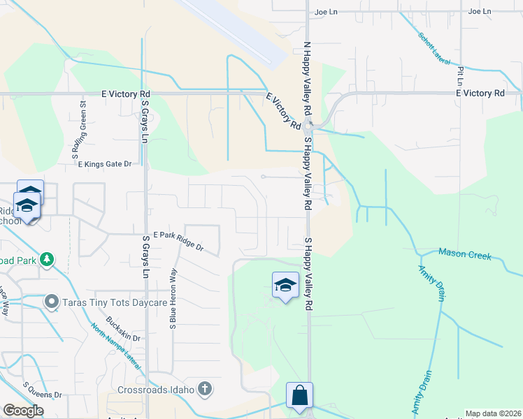 map of restaurants, bars, coffee shops, grocery stores, and more near 4516 Wagon Road in Nampa