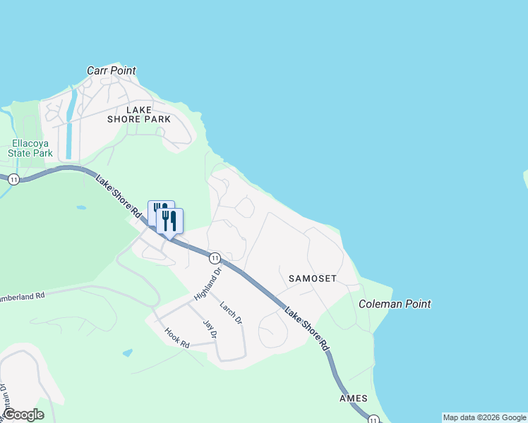 map of restaurants, bars, coffee shops, grocery stores, and more near 36 Terrace Hill Road in Gilford