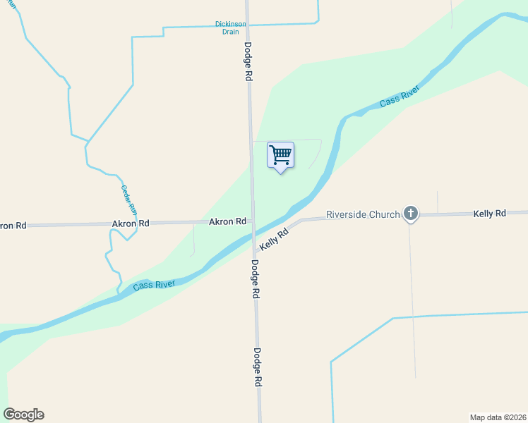 map of restaurants, bars, coffee shops, grocery stores, and more near 3510 Dodge Road in Cass City