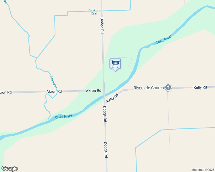 map of restaurants, bars, coffee shops, grocery stores, and more near 3510 Dodge Road in Cass City