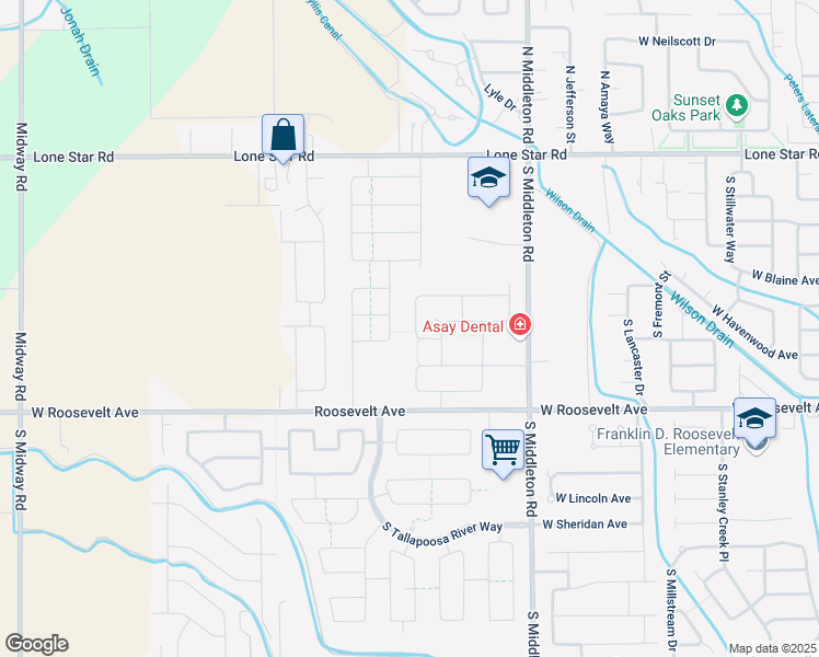 map of restaurants, bars, coffee shops, grocery stores, and more near 13725 South Greybull Street in Nampa