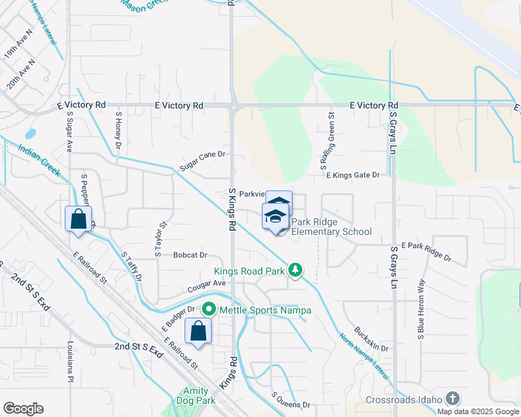 map of restaurants, bars, coffee shops, grocery stores, and more near 3304 Parkview Way in Nampa