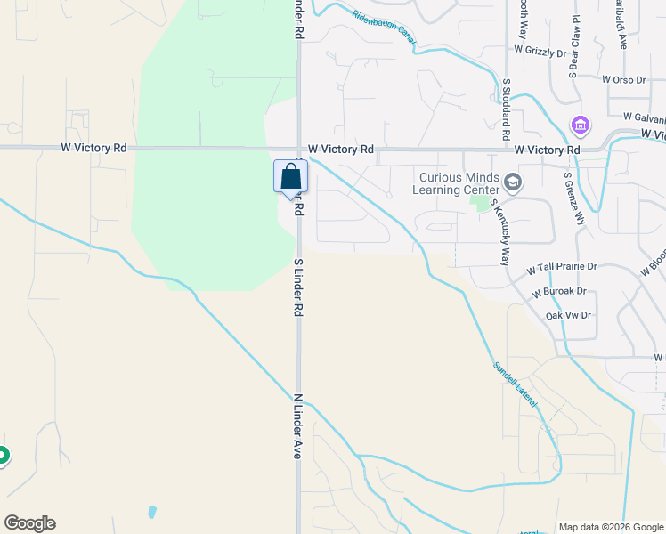 map of restaurants, bars, coffee shops, grocery stores, and more near 1393 West Victory Road in Meridian
