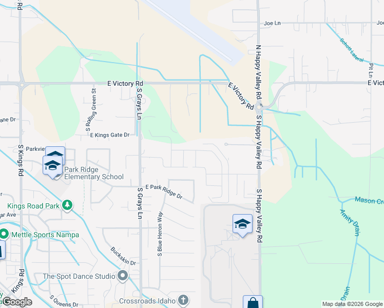map of restaurants, bars, coffee shops, grocery stores, and more near 62 South Norcrest Avenue in Nampa
