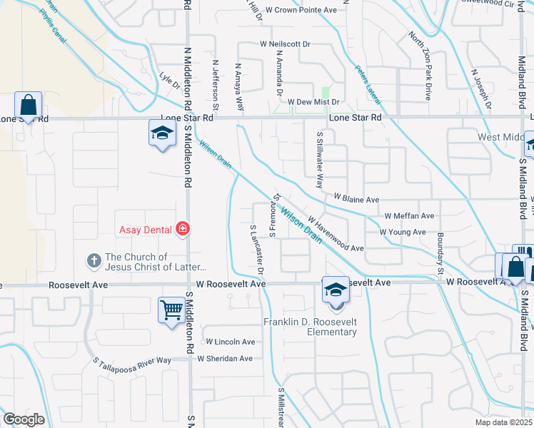map of restaurants, bars, coffee shops, grocery stores, and more near 57 South Freemont Street in Nampa