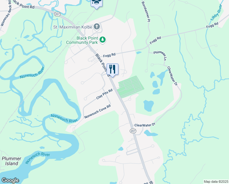 map of restaurants, bars, coffee shops, grocery stores, and more near 202 Black Point Road in Scarborough