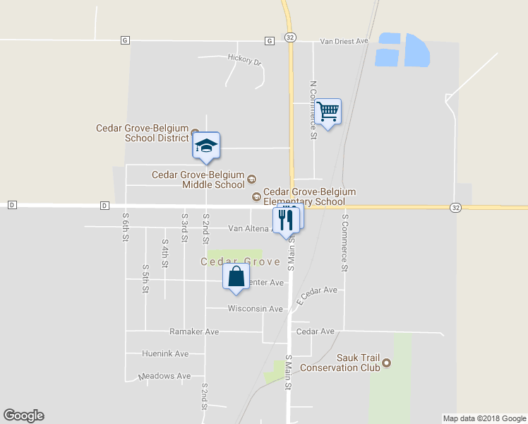 map of restaurants, bars, coffee shops, grocery stores, and more near 45 West Union Avenue in Cedar Grove