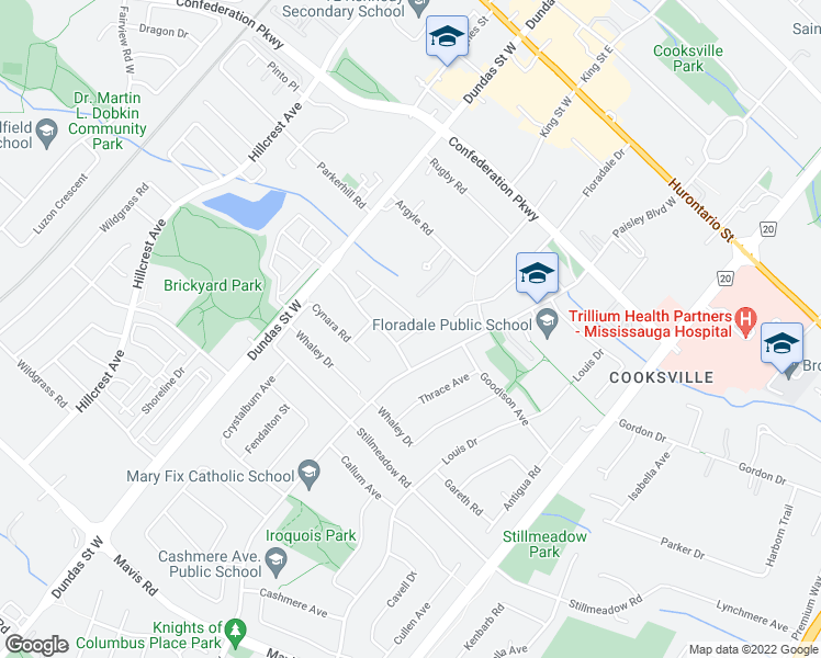 map of restaurants, bars, coffee shops, grocery stores, and more near 2498 Privet Crescent in Mississauga