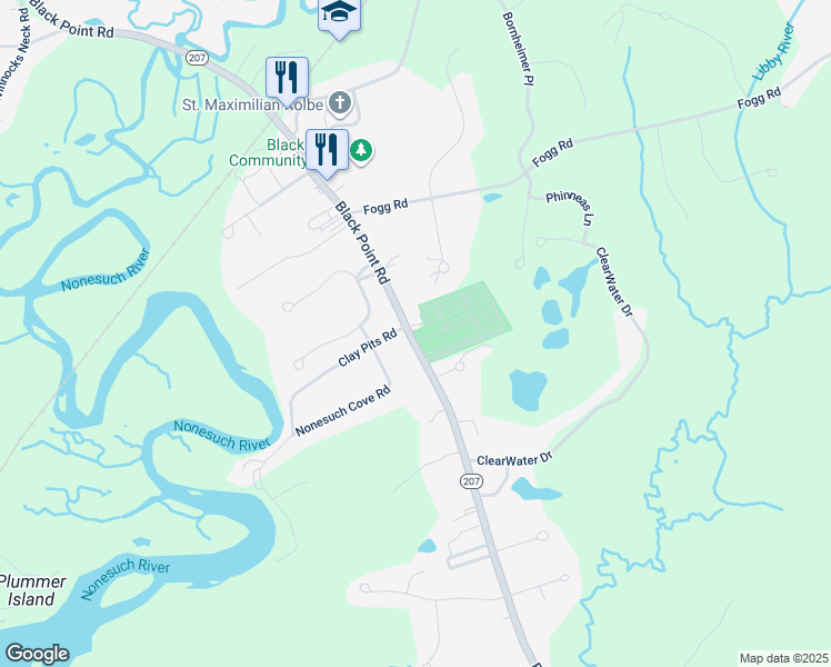 map of restaurants, bars, coffee shops, grocery stores, and more near 202 Black Point Road in Scarborough