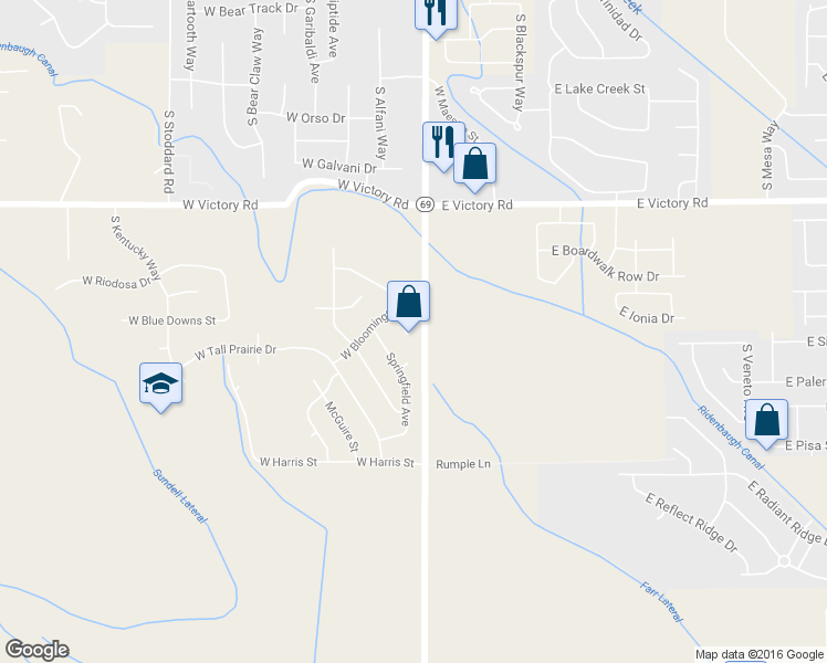 map of restaurants, bars, coffee shops, grocery stores, and more near 3620 South Orleans Place in Meridian