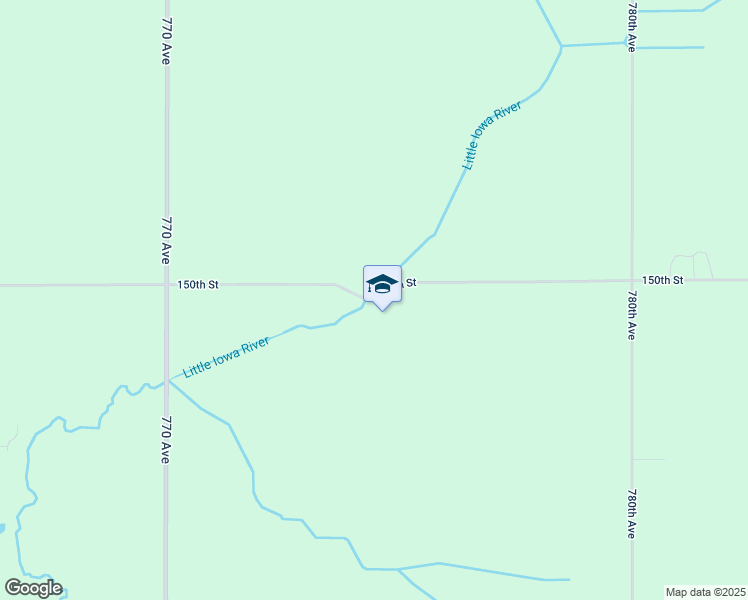 map of restaurants, bars, coffee shops, grocery stores, and more near 77423 150th Street in Ostrander