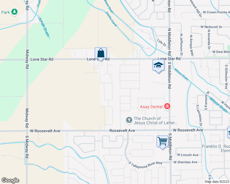 map of restaurants, bars, coffee shops, grocery stores, and more near 13735 South Baroque Avenue in Nampa