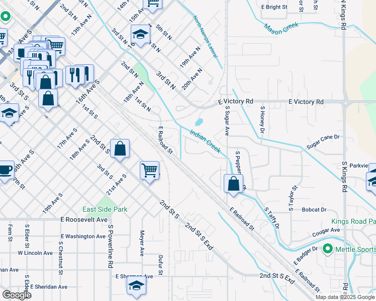 map of restaurants, bars, coffee shops, grocery stores, and more near 1963 East Shortline Drive in Nampa
