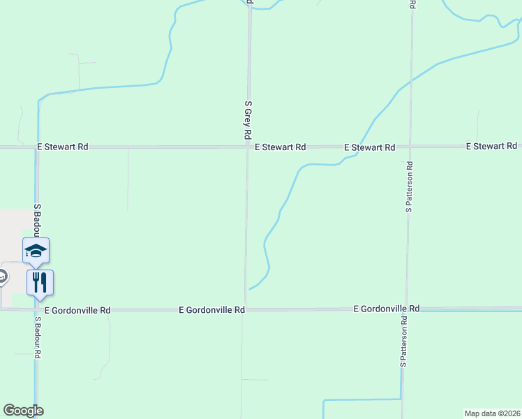 map of restaurants, bars, coffee shops, grocery stores, and more near 1353 South Grey Road in Midland