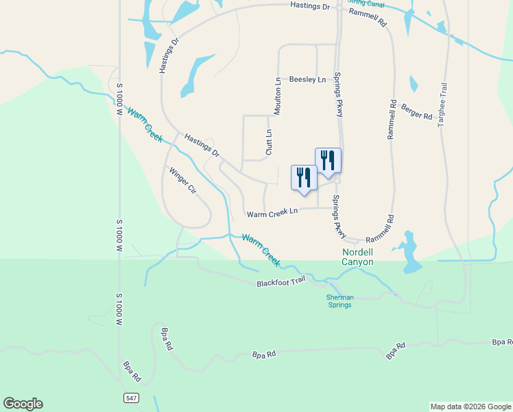 map of restaurants, bars, coffee shops, grocery stores, and more near 6 Riparian Drive in Victor