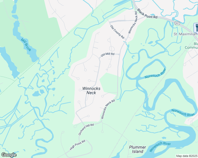 map of restaurants, bars, coffee shops, grocery stores, and more near 22 Tall Pines Road in Scarborough