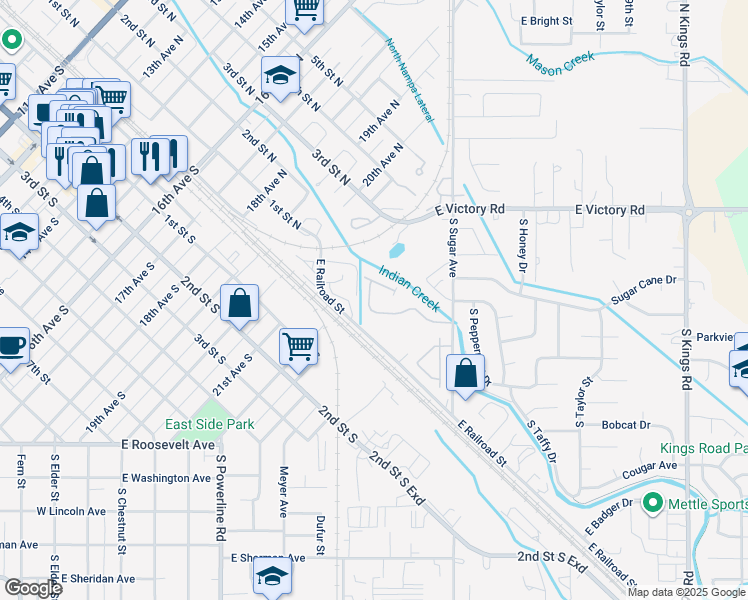 map of restaurants, bars, coffee shops, grocery stores, and more near 1963 East Shortline Drive in Nampa