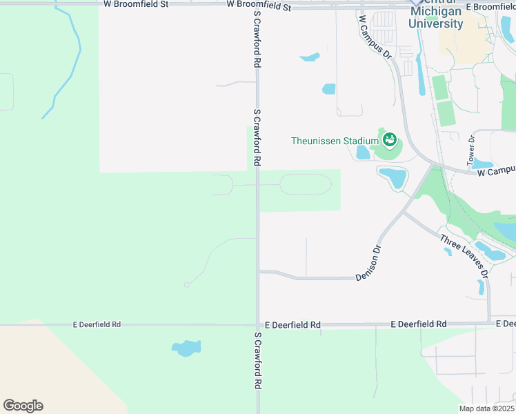 map of restaurants, bars, coffee shops, grocery stores, and more near 4615 South Crawford Road in Mount Pleasant
