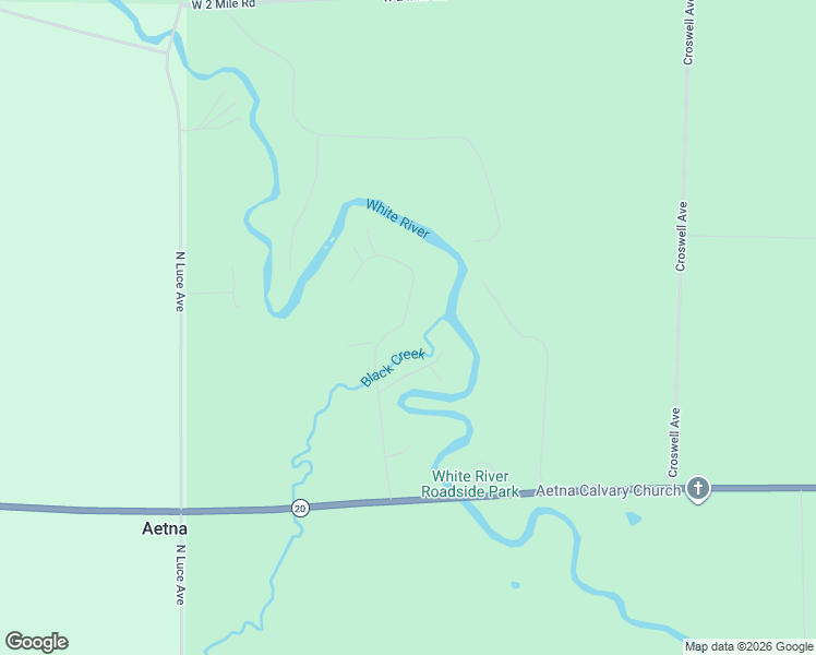 map of restaurants, bars, coffee shops, grocery stores, and more near 1060 North Meadowbrook Road in White Cloud
