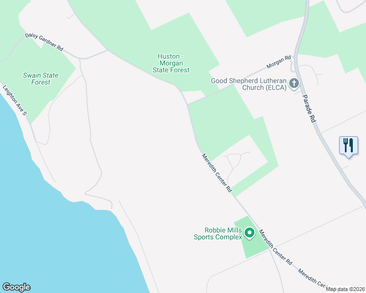 map of restaurants, bars, coffee shops, grocery stores, and more near 490 Meredith Center Road in Laconia